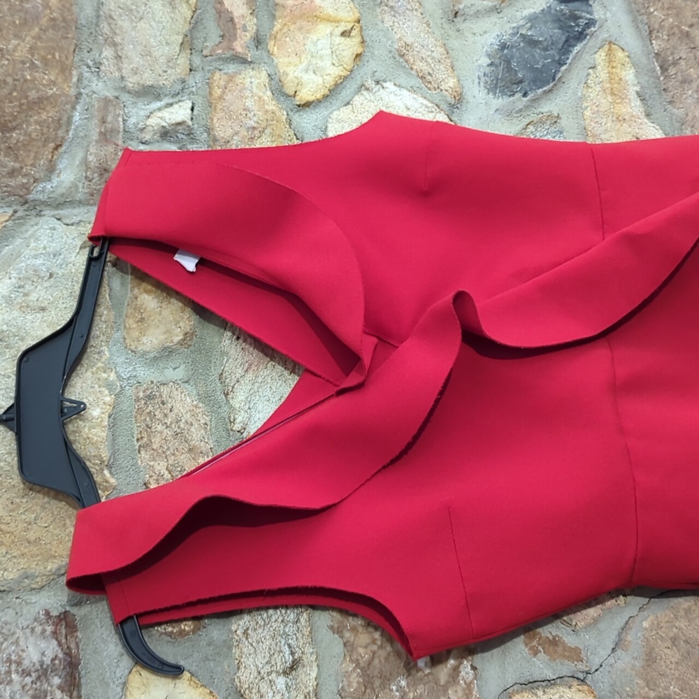 MSGM Red Ruffle Dress - Picture 6 of 13